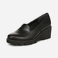 Willa Wedge Black Leather
